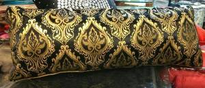 Black golden motif elongated cushion