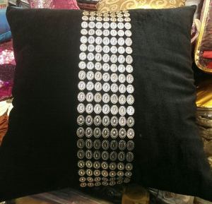 Black sequence cushion