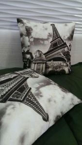 Printed velvet cushions